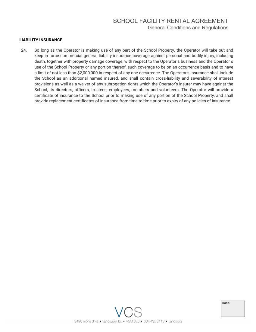 VCS Rental Agreement